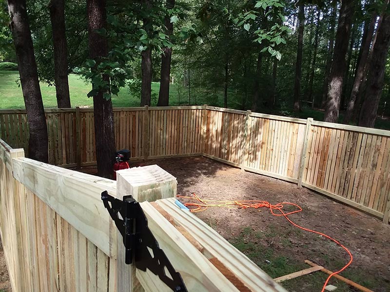 Semi Privacy Wood Fence installation